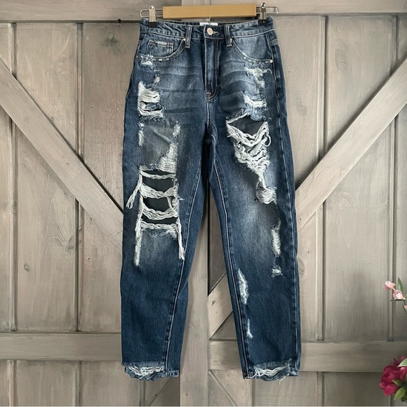 Insane‎ Gene boutique women’s denim jeans shredded distressed size 1 - Picture 1 of 7